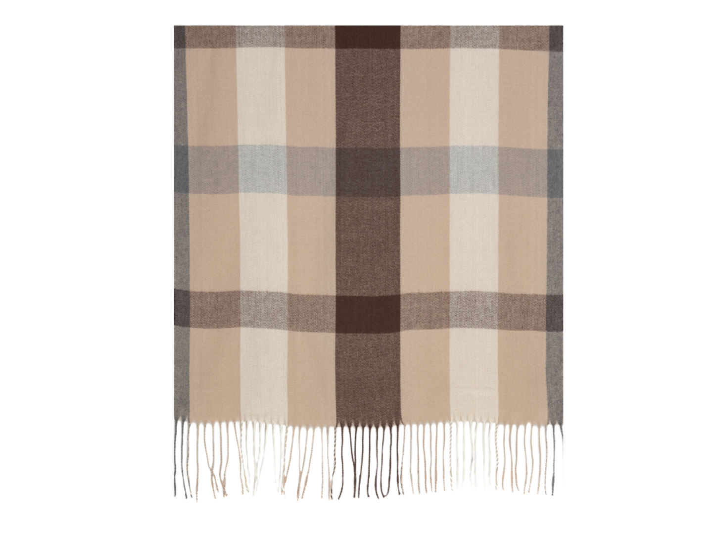 Plaid Scarf - Brown & Beige