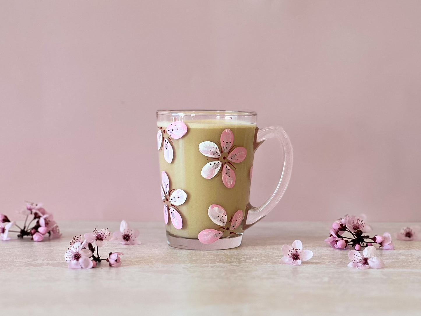 Hand-painted Coffee Mug | Cherry Blossom