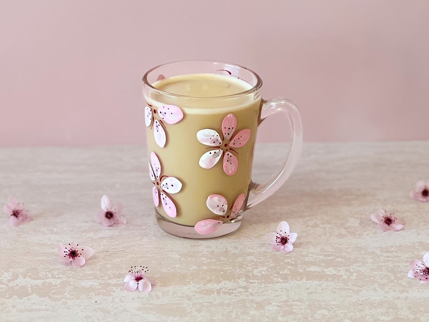 Hand-painted Coffee Mug | Cherry Blossom