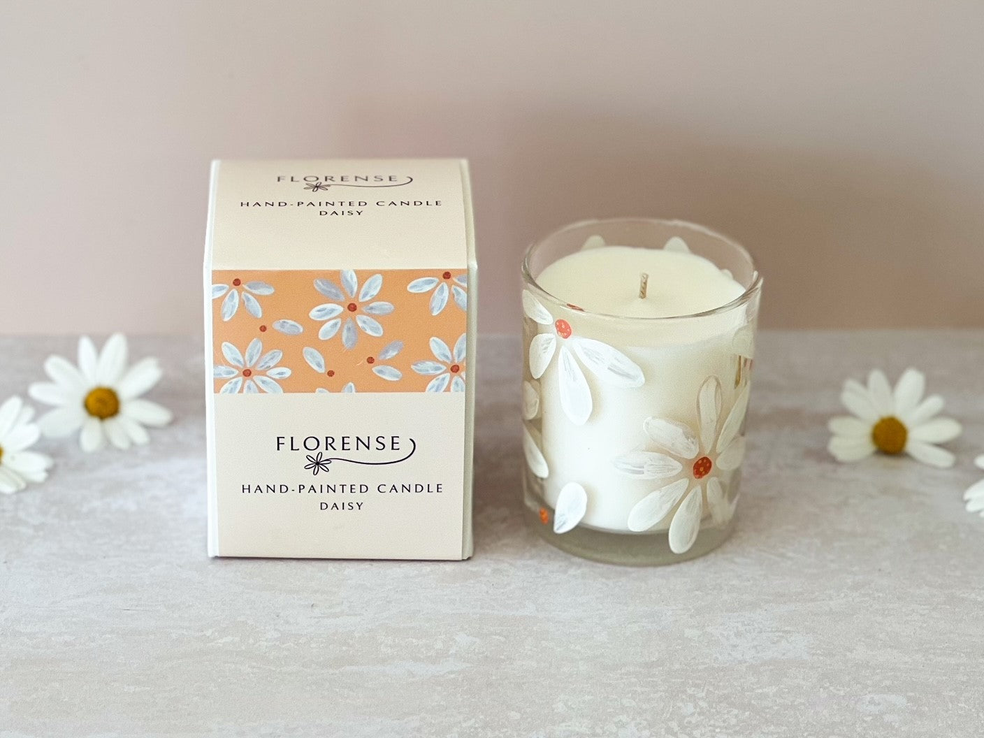 Hand-painted Candle | Daisy