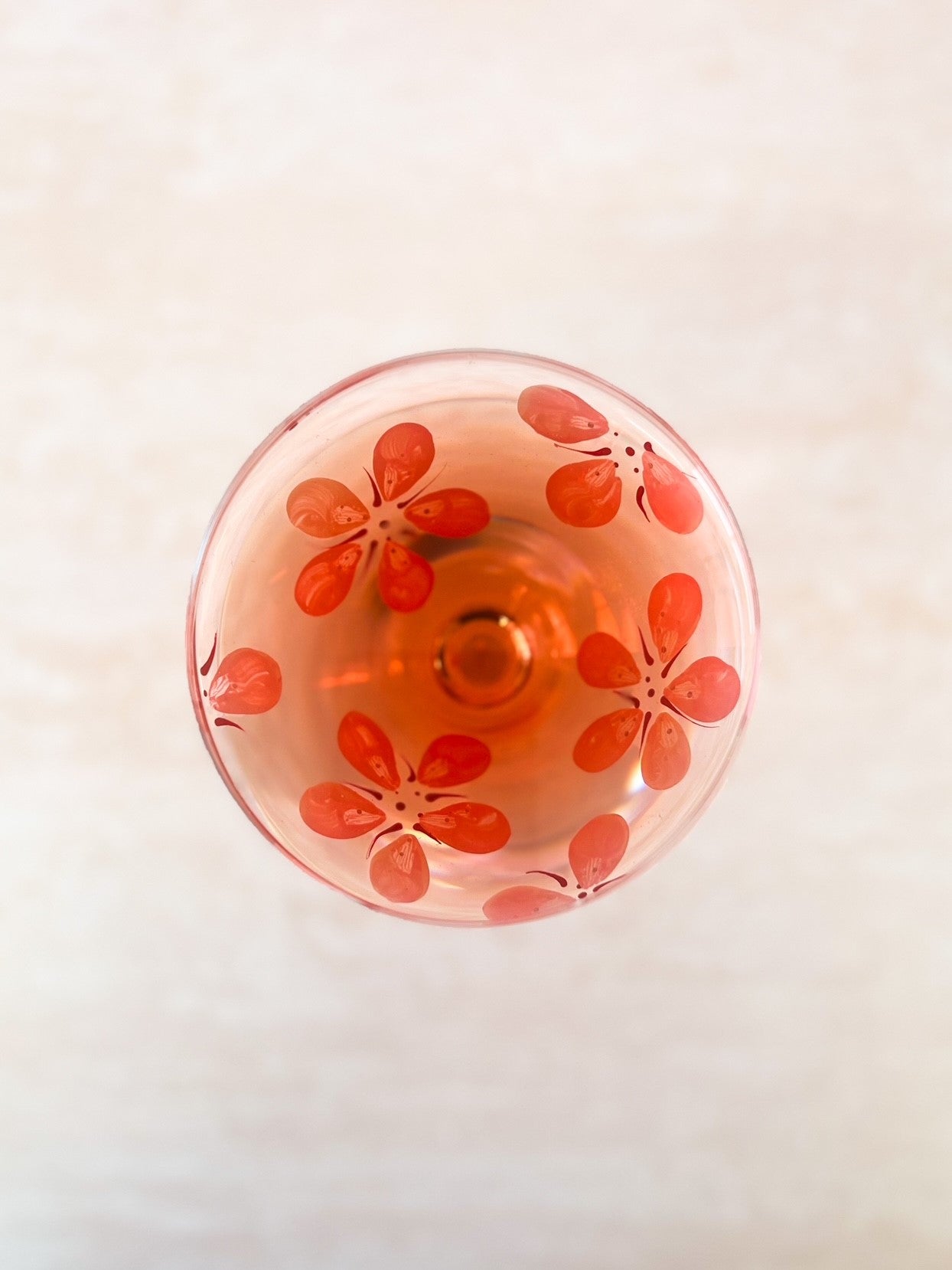 Hand-Painted Cocktail Glass | Cherry Blossom