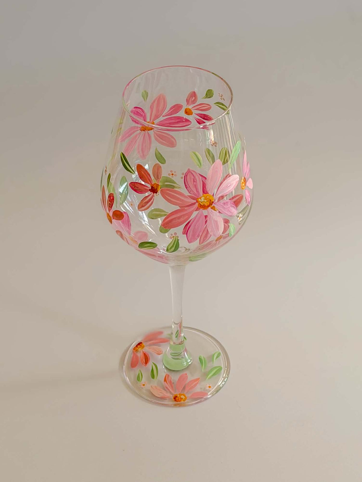Hand-painted Wine Glass - Spring Blossom