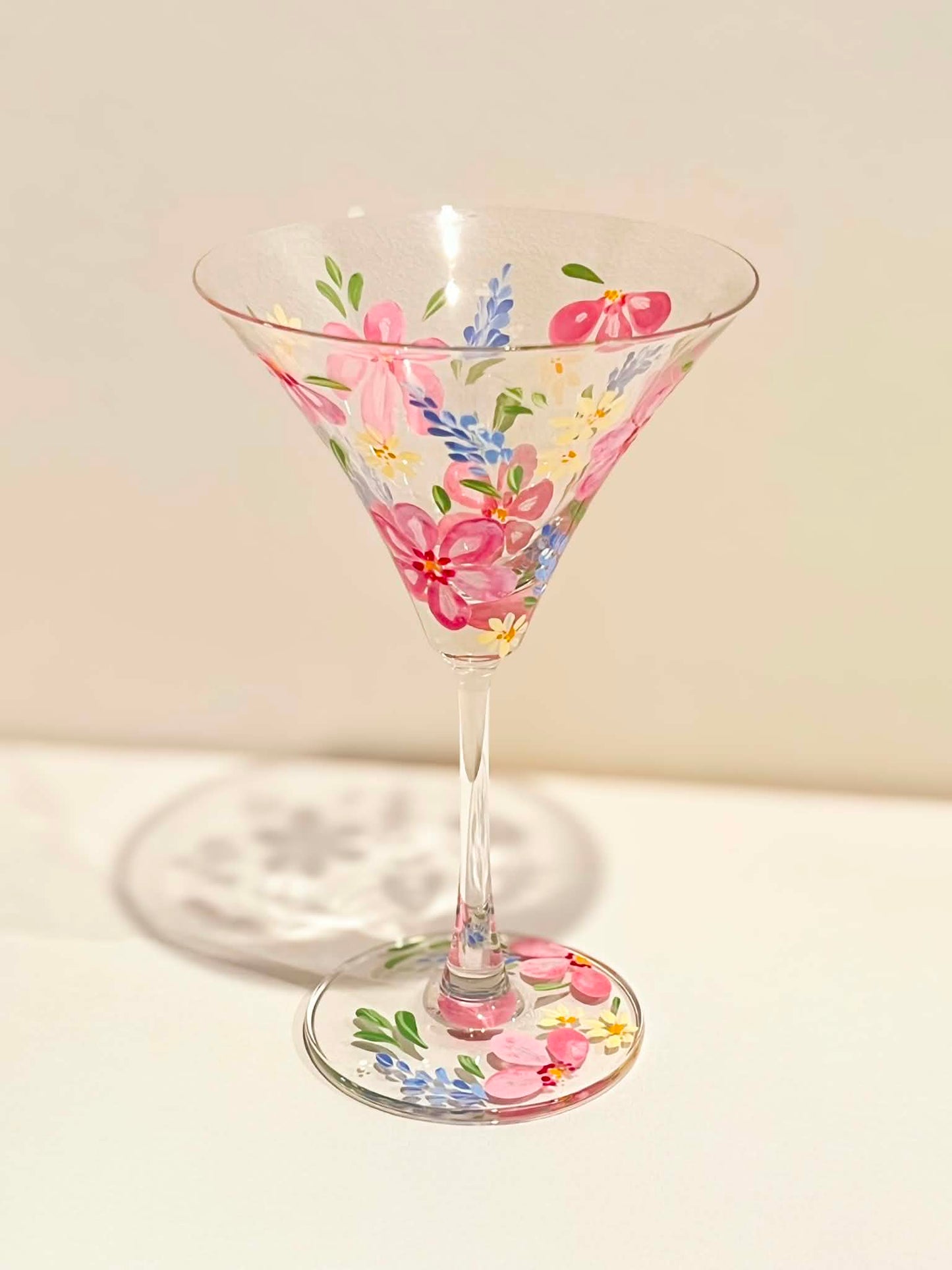 Hand-painted Martini Glass - Clementine