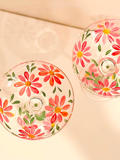 Hand-painted Coupe Glass - Gigi