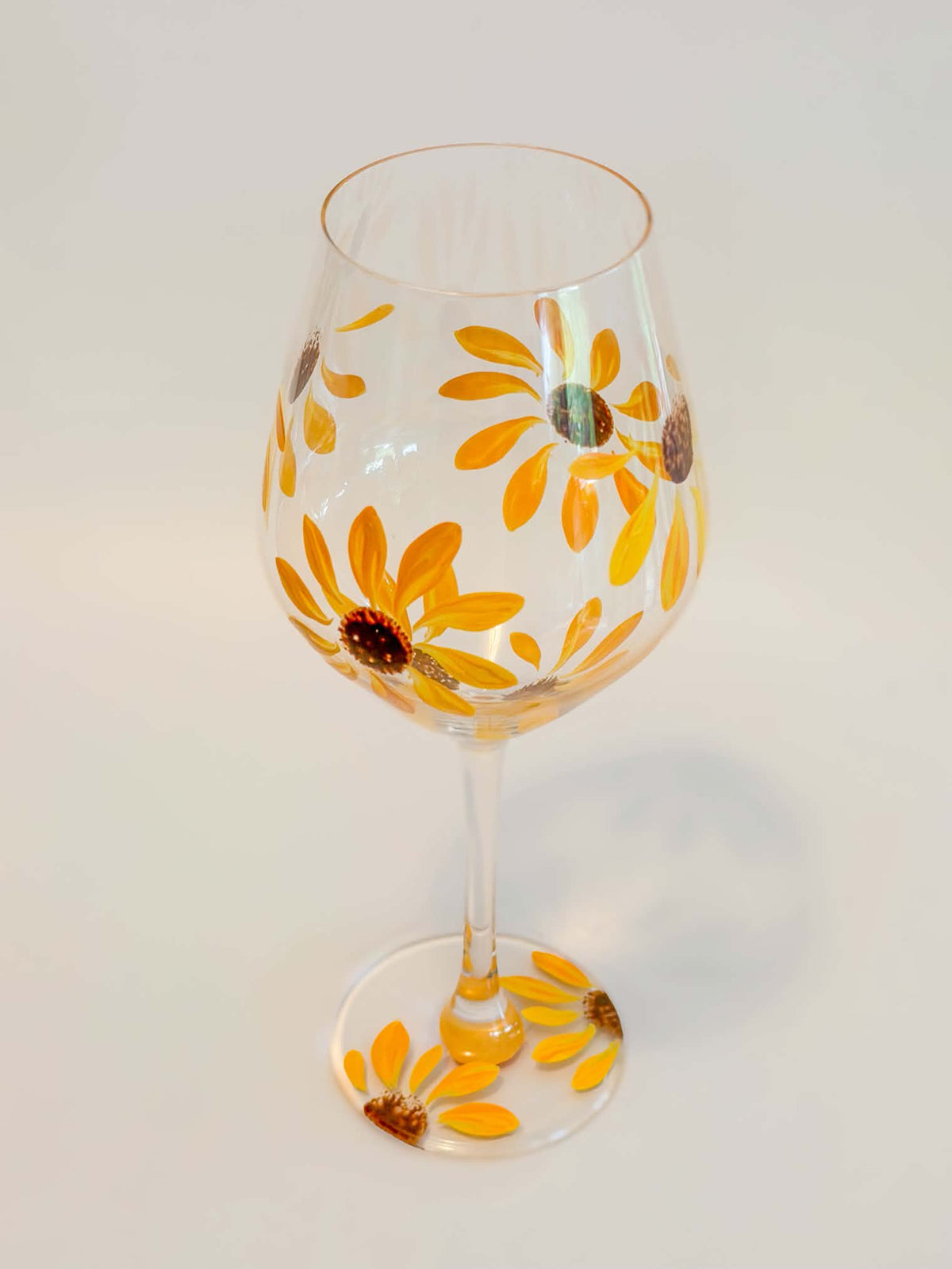Hand-painted Wine Glass - Sunflower