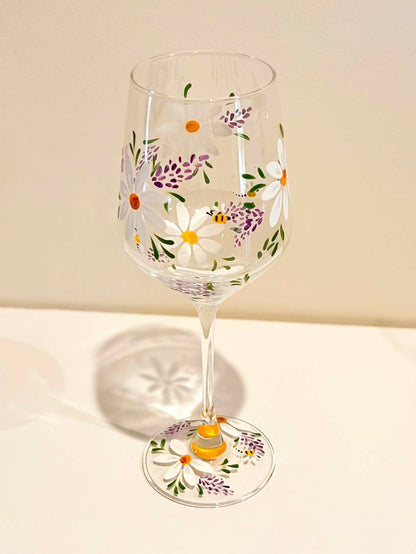 Hand-painted Wine Glass - Margot