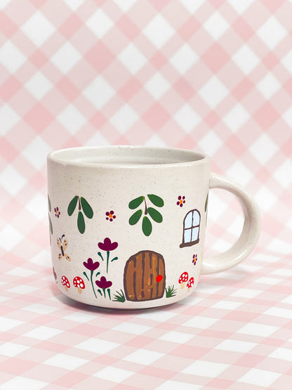 Hand-Painted Ceramic Mug - Cottage #4