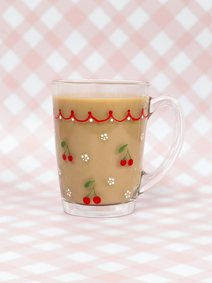 Hand-Painted Coffee Mug - Cherries