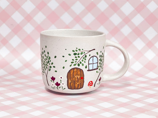 Hand-Painted Ceramic Mug - Cottage #6