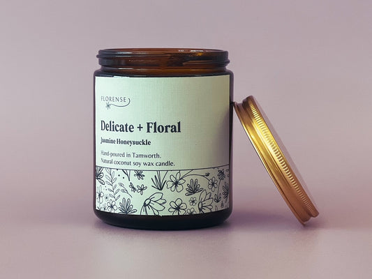Amber Candle | Delicate + Floral (Honeysuckle Jasmine)