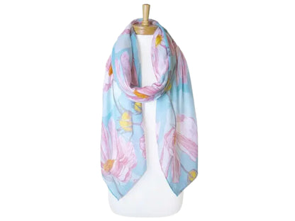 Japanese Windflower Scarf - Blue