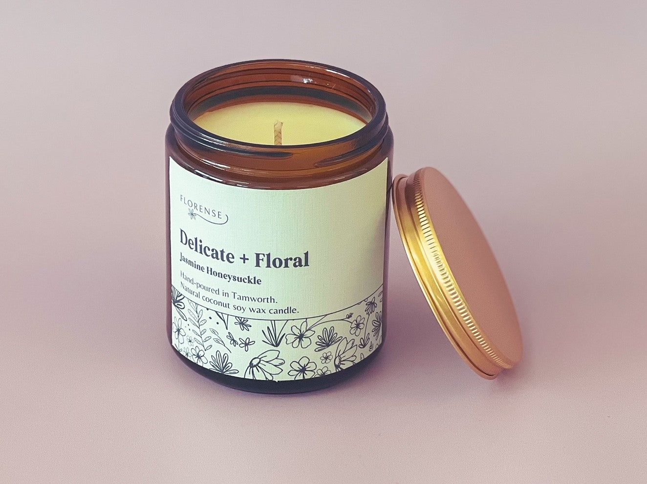 Amber Candle | Delicate + Floral (Honeysuckle Jasmine)