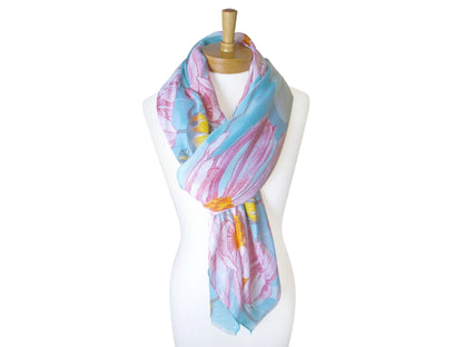 Japanese Windflower Scarf - Blue