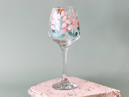 Hand-painted Wine Glass | Ariel