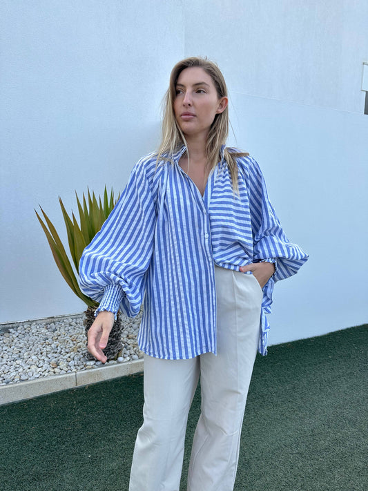 Relaxed Stripe Top - Blue