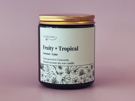 Amber Candle | Fruity + Tropical (Coconut + Lime)