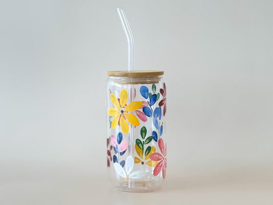 Hand-painted Coffee Can Glass | Meadow
