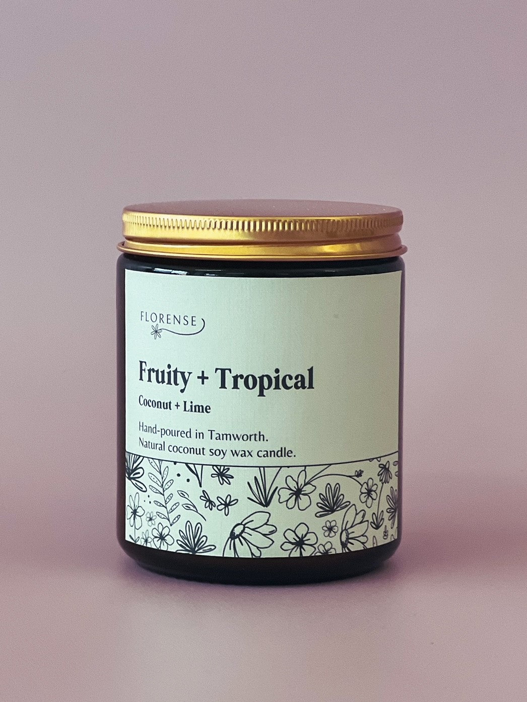 Amber Candle | Fruity + Tropical (Coconut + Lime)