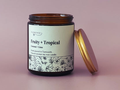 Amber Candle | Fruity + Tropical (Coconut + Lime)