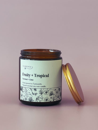 Amber Candle | Fruity + Tropical (Coconut + Lime)