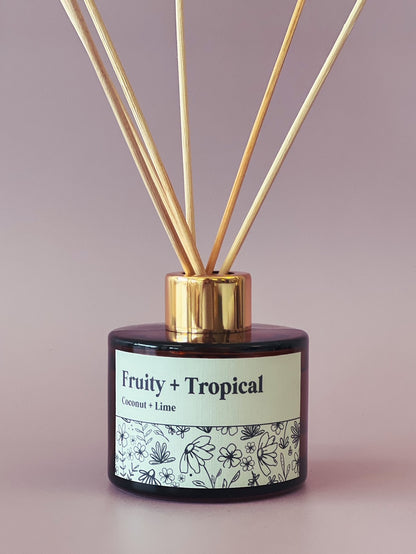 Amber Diffuser | Fruity + Tropical (Coconut + Lime)