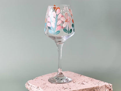 Hand-painted Wine Glass | Ariel