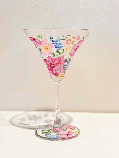 Hand-painted Martini Glass - Clementine