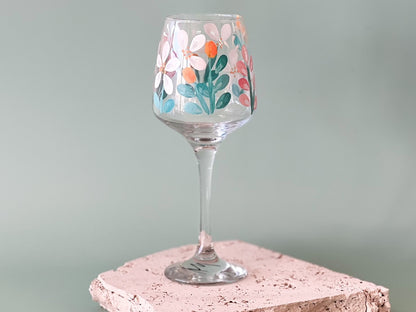 Hand-painted Wine Glass | Ariel