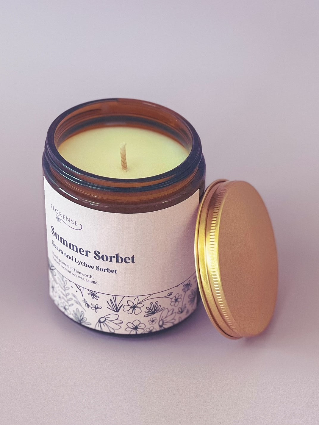 Amber Candle | Summer Sorbet (Guava + Lychee Sorbet)