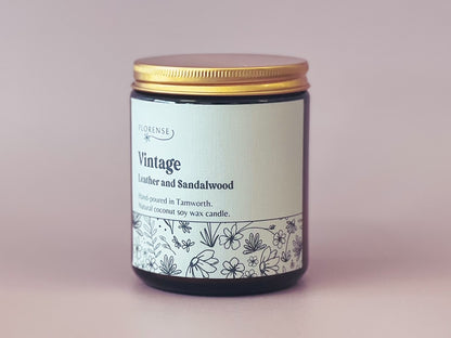 Amber Candle | Vintage (Leather + Sandalwood)