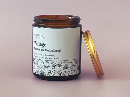 Amber Candle | Vintage (Leather + Sandalwood)