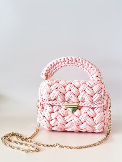 Crochet Handbag | Pink - Pastel Floral