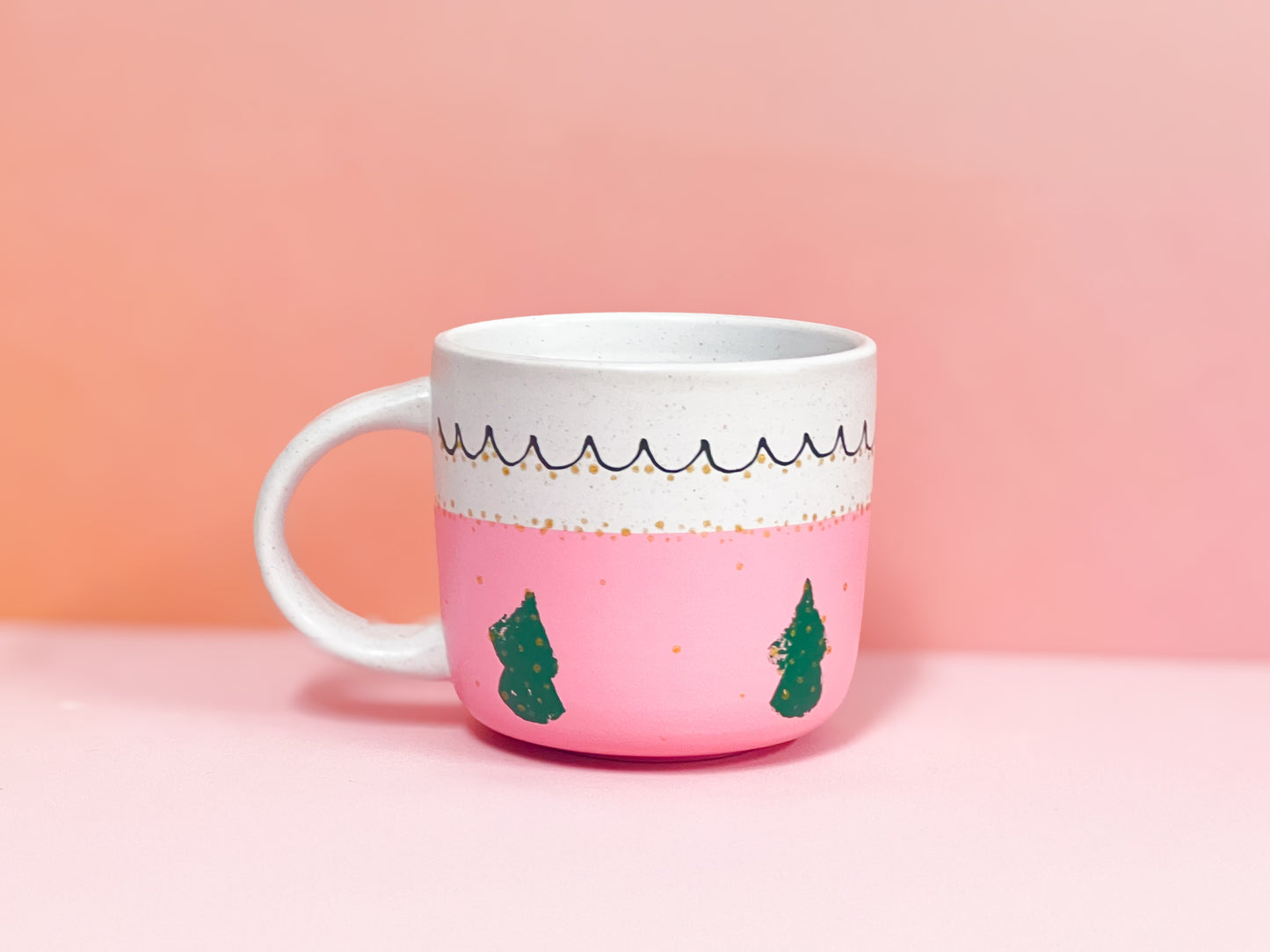 Hand-Painted Stoneware Mug - Christmas Cottage 🎄