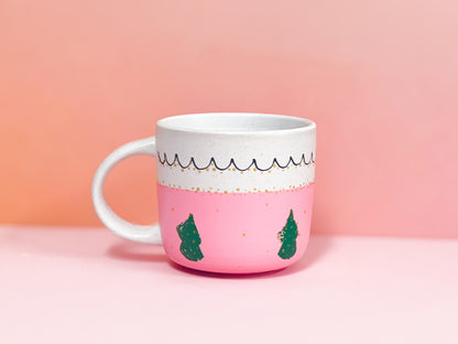 Hand-Painted Stoneware Mug - Christmas Cottage 🎄