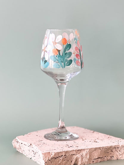 Hand-painted Wine Glass | Ariel