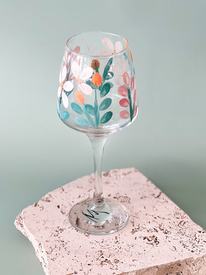 Hand-painted Wine Glass | Ariel