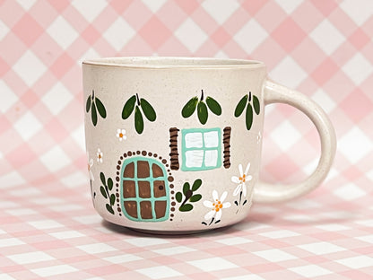 Hand-Painted Ceramic Mug - Cottage #9