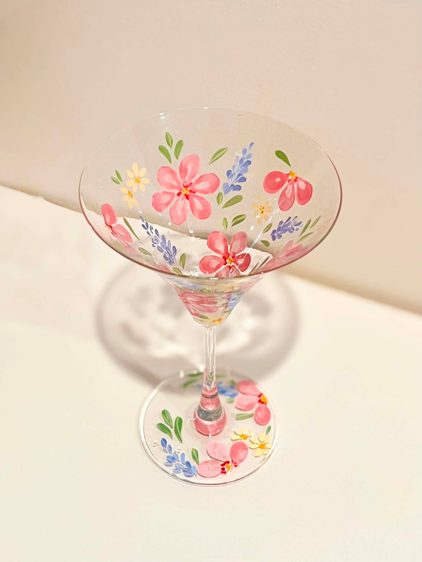 Hand-painted Martini Glass - Clementine
