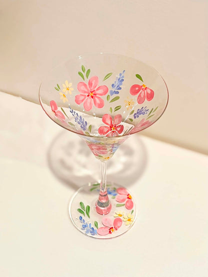 Hand-painted Martini Glass - Clementine