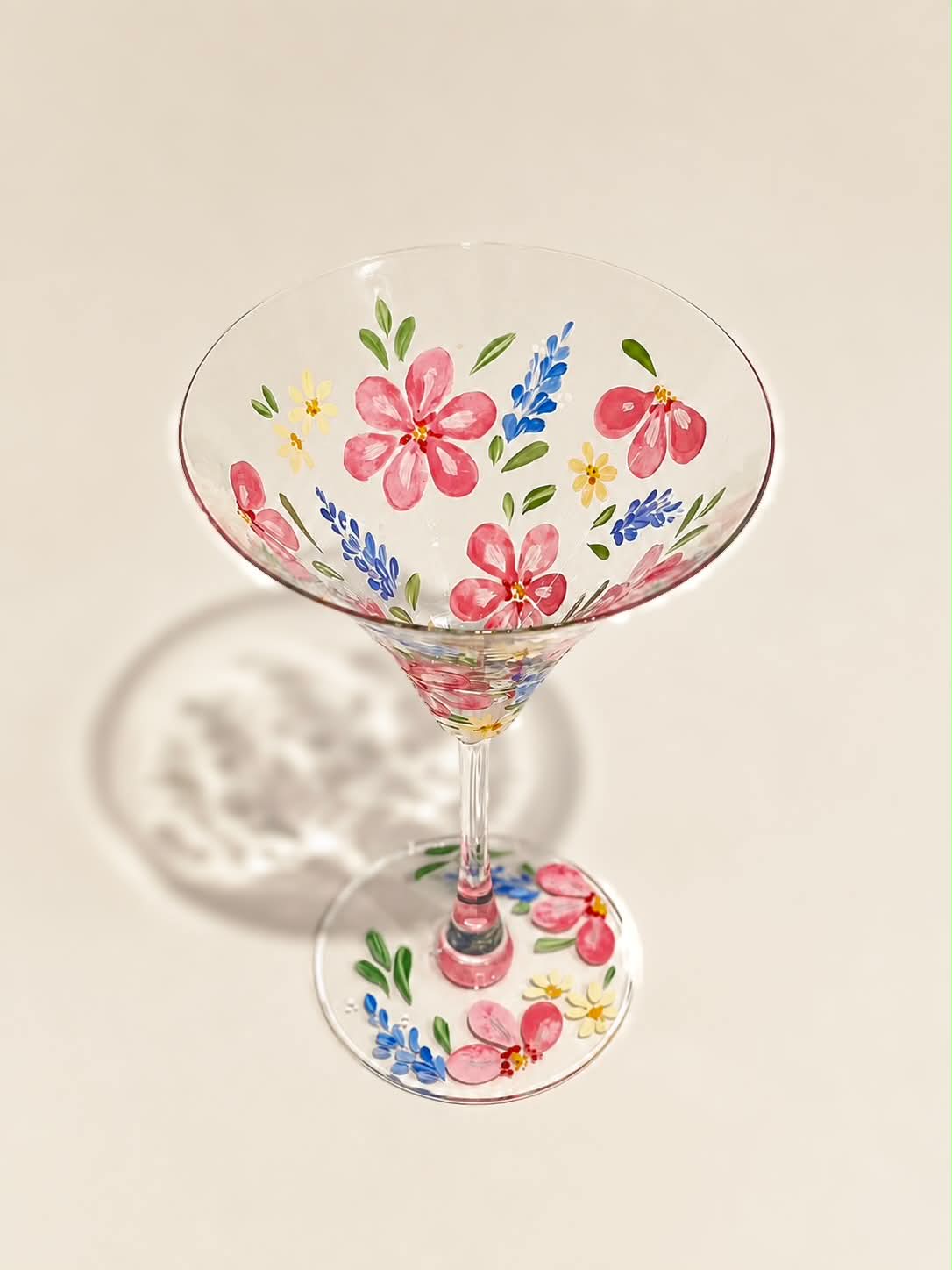 Hand-painted Martini Glass - Clementine