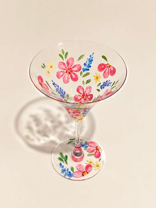 Hand-painted Martini Glass - Clementine