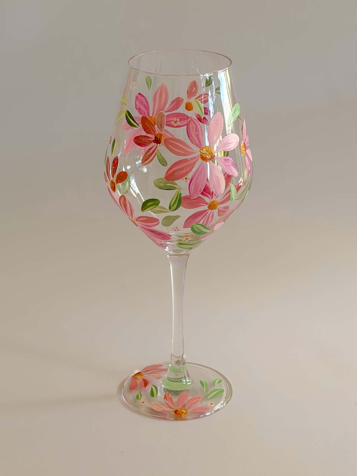 Hand-painted Wine Glass - Spring Blossom