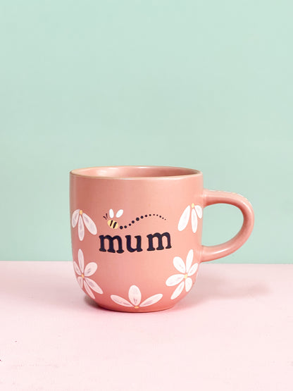 Hand-painted Ceramic Mug | Blush | Daisy Bee “Mum”