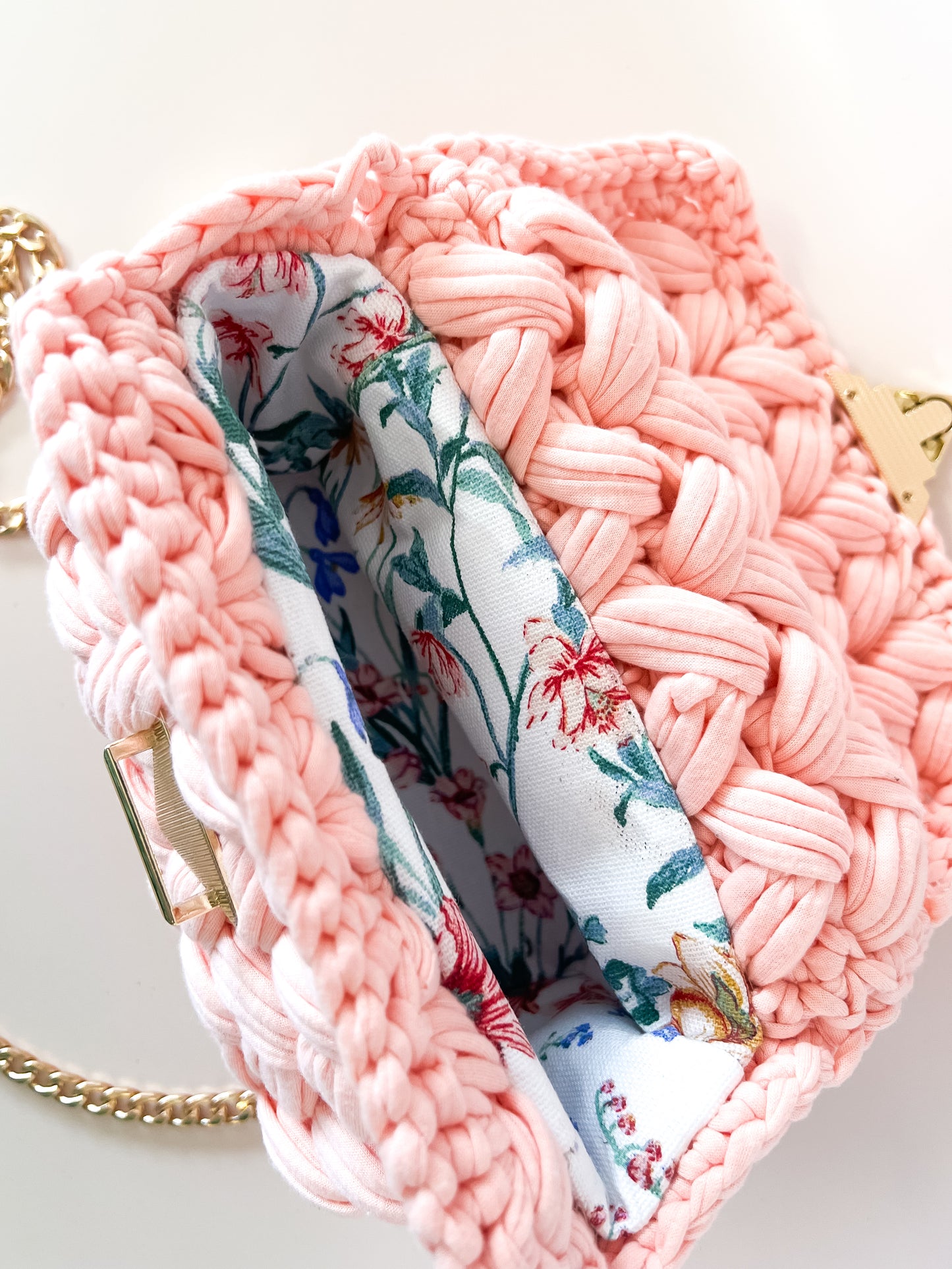 Crochet Handbag | Pink - Pastel Floral