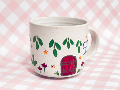 Hand-Painted Ceramic Mug - Cottage #5