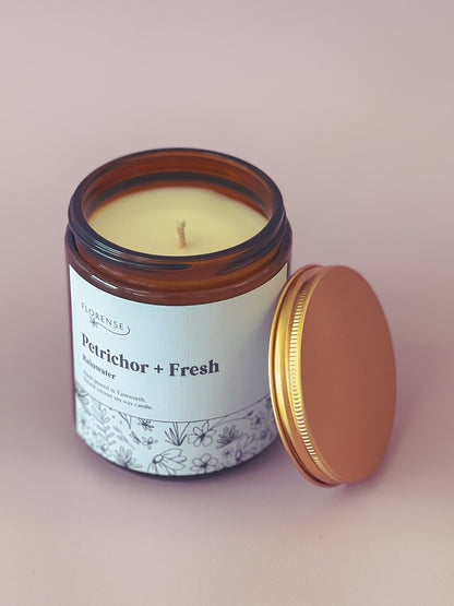 Amber Candle | Petrichor + Fresh (Rainwater)