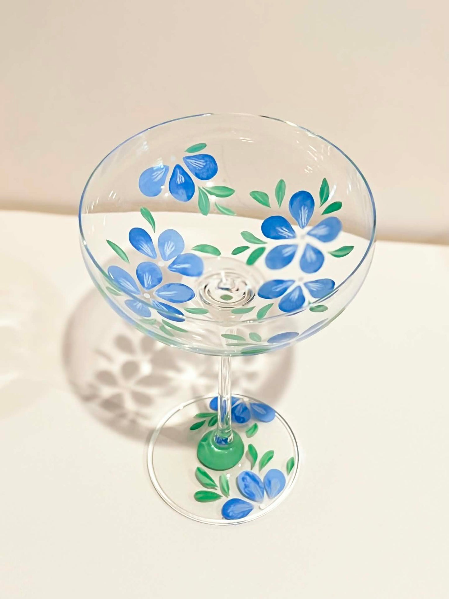 Hand-painted Coupe Glass - Bluebell