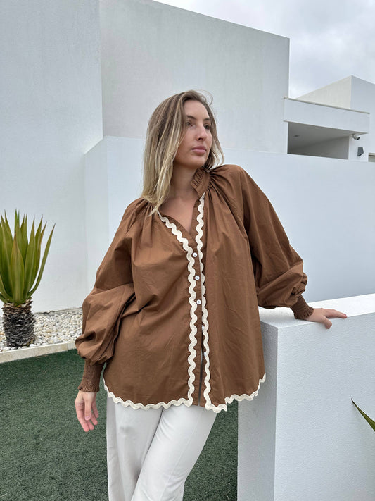 Ric Rac Relaxed Top - Toffee