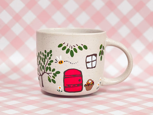 Hand-Painted Ceramic Mug - Cottage #10