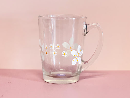 Hand-painted Coffee Mug | Daisy Sml/Lrg /Frosted Glitter Speckle